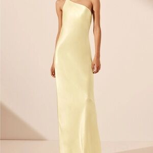 Shona Joy La Lune One Shoulder Cowl Back Maxi Dress - Lemon